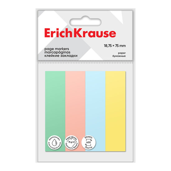 ErichKrause PVC SIGNIRNI LISTIČI PASTEL 19x75mm 1/4 14887